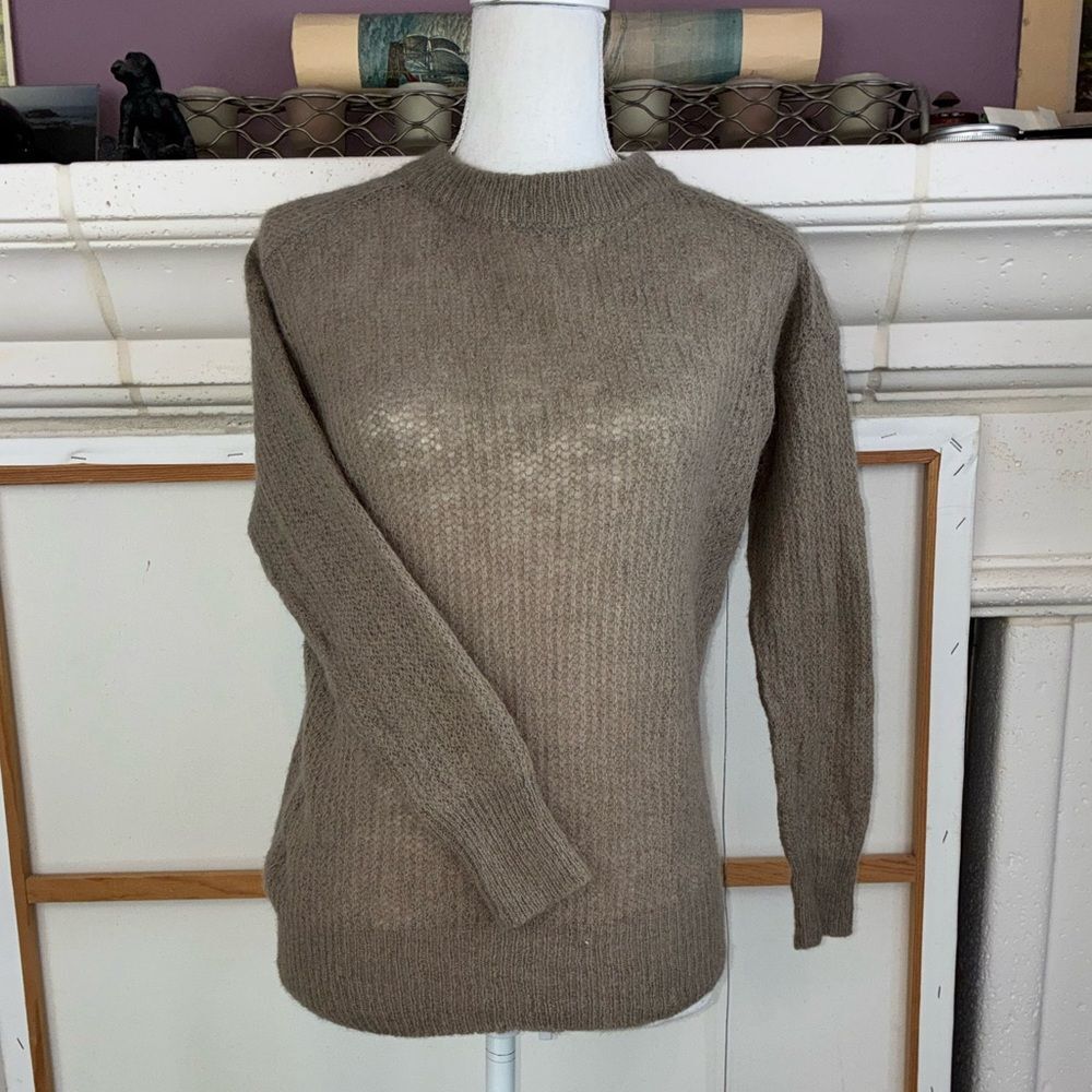 Mango Crewneck Sweater Neutral Drop shoulder lightweight, warm oversized NWOT